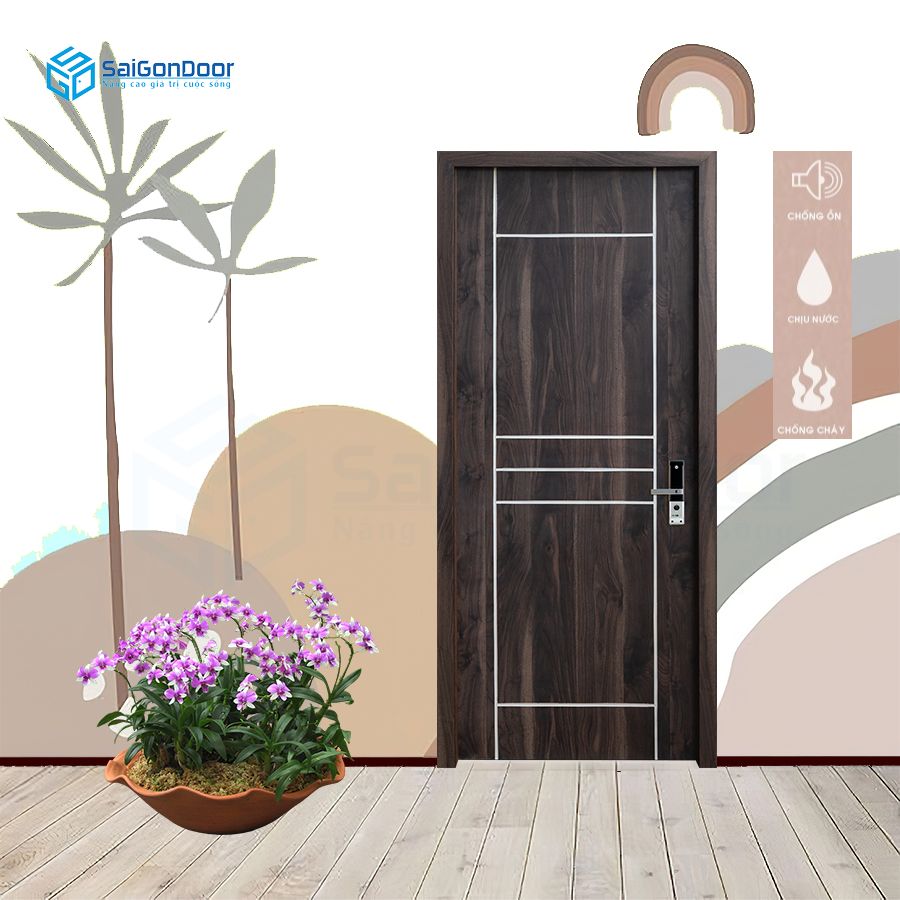 Cửa gỗ Composite là dòng cửa thích hợp là cửa gỗ phòng tắm